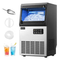 Commercial Nugget Ice Maker Machine, 80lbs/24H, Stainless Steel Under Counter Pebble Ice Maker with Water Filter, 9.25lbs Storage Bin, Soft Sonic Ice Machine for Home/Bar/Cafe/Restaurant