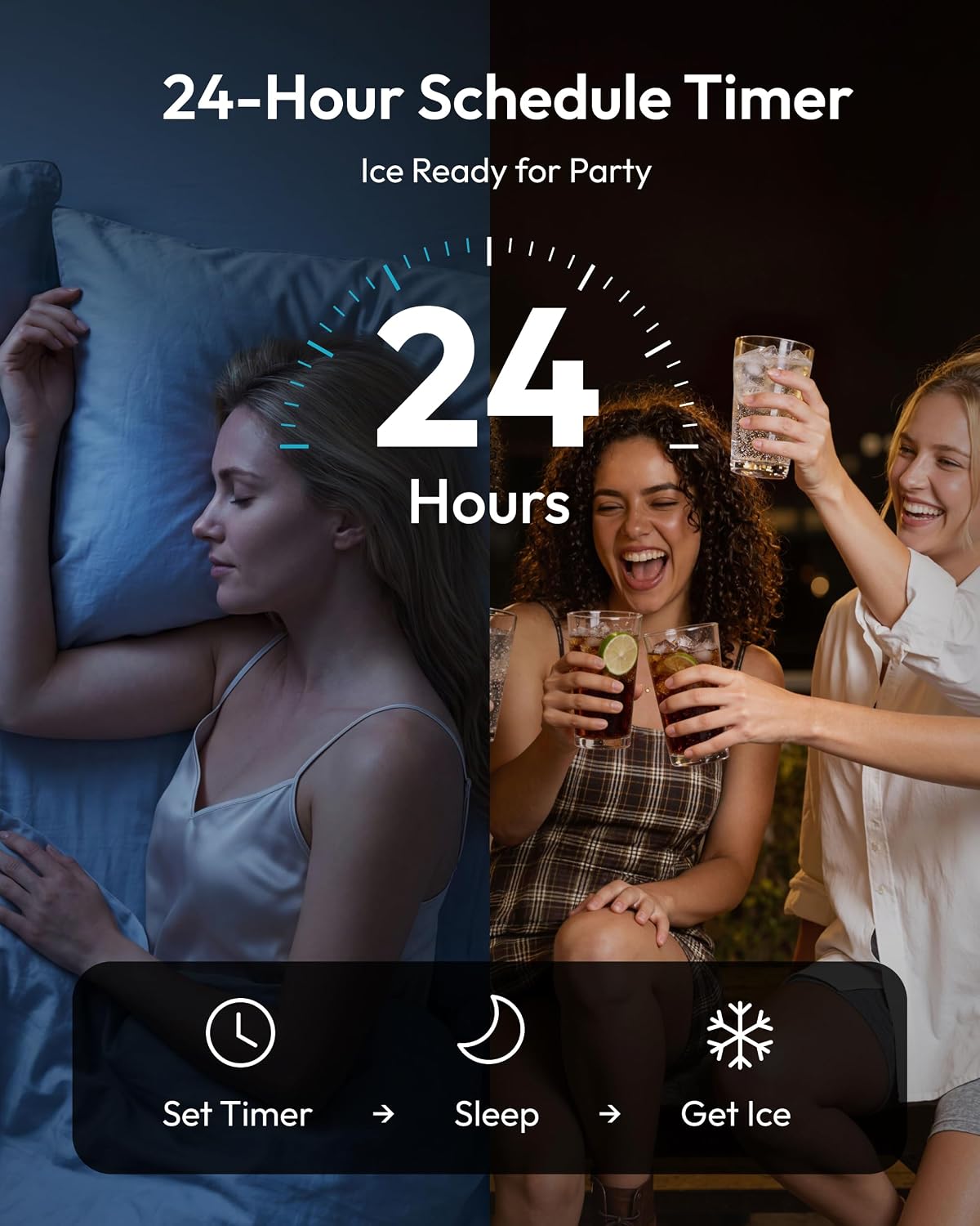 Commercial Nugget Ice Maker Machine, 80lbs/24H, Stainless Steel Under Counter Pebble Ice Maker with Water Filter, 9.25lbs Storage Bin, Soft Sonic Ice Machine for Home/Bar/Cafe/Restaurant